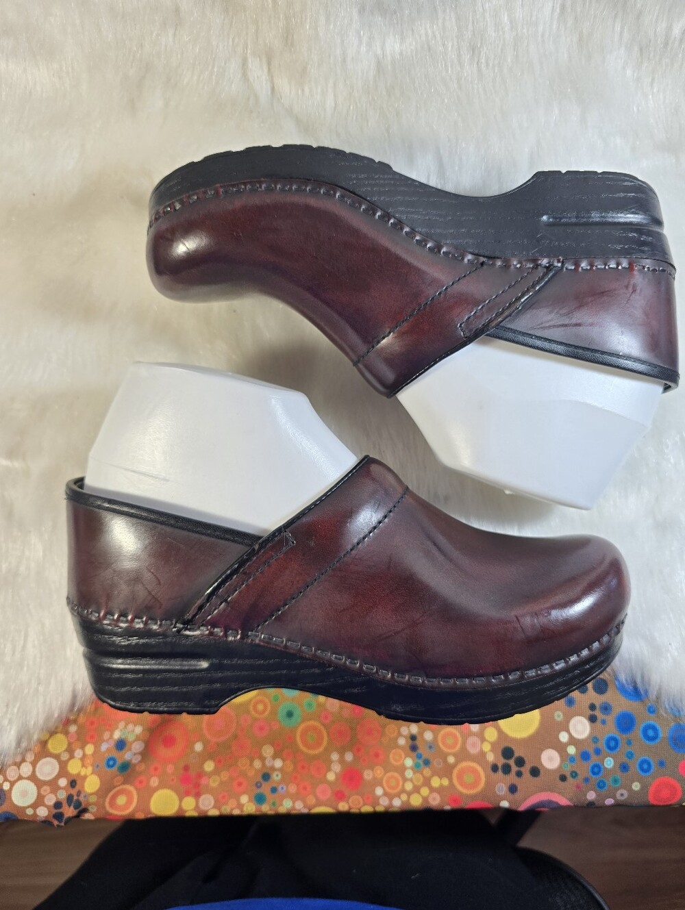 Dansko Professional Cordovan Cabrio Leather Slip-On Clogs - Picture 6 of 11